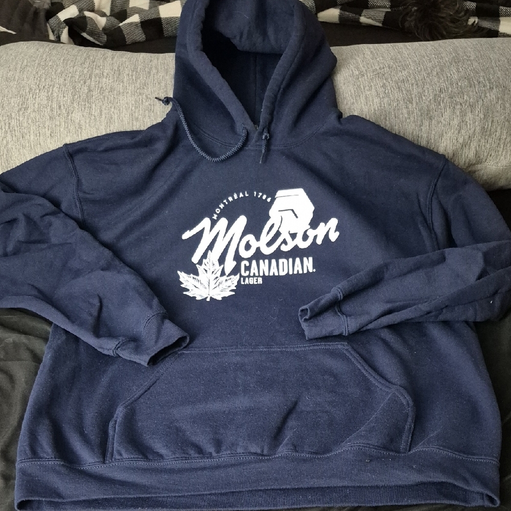 Gildan Navy Blue Hoodie with White Print